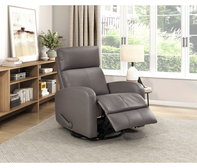 8458 Leather Swivel Rocker Recliner